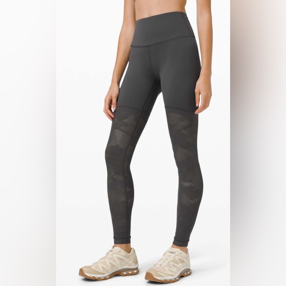 Lululemon Sheer Will High-Rise Leggings In Camo Graphite Gray Size 8 - Picture 3 of 16